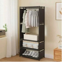 Тканевий стелаж-шафа для одягу з трьома полицями AND XL-1483