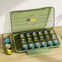 Контейнер-диспенсер для таблеток на 7 днів з 21 коміркою для щоденного вживання AND MSK-3516