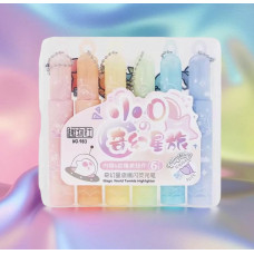 Акварельні маркери акрилові односторонні з блискітками, набір 6 кольорів  AND NO983-1