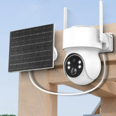 Вулична сонячна Wi-Fi PTZ камера відеоспостереження 360° з нічним баченням і мікрофоном TQ1-GK4-6MP ISEE
