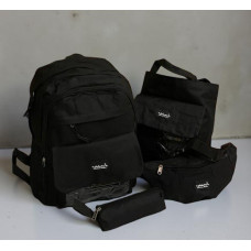 Набір шкільний 4 в 1 рюкзак, Сумка, Бананка, Пенал MFG-2-611 Black