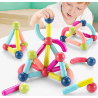 Магнітний конструктор 25 предметів Magnetic Sticks із пластикових фигур  у кейсі