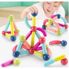 Магнітний конструктор 25 предметів Magnetic Sticks із пластикових фигур  у кейсі
