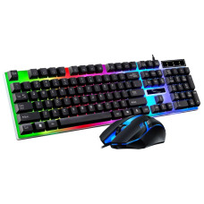 Ігрова клавіатура K518 з RGB-підсвіткою, металевою панеллю й ергономічним дизайном для ПК і ноутбуків, чорна