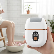 Электрическая пемза для ног с роликовым механизмом, LED-дисплеем и тремя скоростями для ухода за пятками