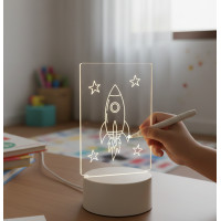 Ночник с LED-подсветкой и акриловой доской для записей, 3 режима, USB, 12.5×17.5 см