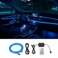 Гнучкий неон 5 метрів підсвітка салону автообладнання холодне блакитне USB