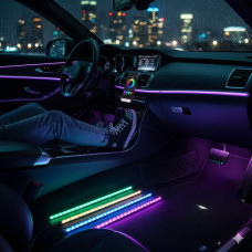 Светодиодные RGB ленты подсветки с 16 млн цветов для салона автомобиля с управлением через приложение APP
