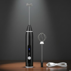 Ручной аккумуляторный капучинатор 2в1 Coffe mixer 918D, мини миксер для взбивания молока и сливок