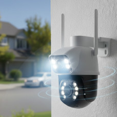 Уличная Wi-Fi IP-камера Q25 6 МП PTZ с LED-подсветкой, датчиком движения и двусторонней аудиосвязью