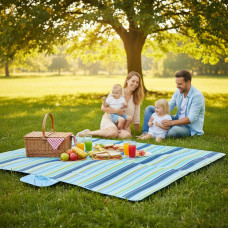 Коврик для пикника NJ-528 (140х140 см), с непромокаемой подкладкой водоотталкивающий