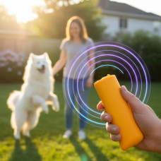 Профессиональный ультразвуковой отпугиватель собак SUPER ULTRASONIC AD100 с фонариком и функцией обучения соба