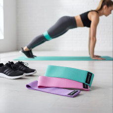 Набор резинки для фитнеса и спорта из ткани TECOFIT 3 шт нагрузка 8-14/14-20/20-30 кг