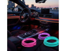 RGB підсвітка салону авто 7 кольорів гнучкий неон 5 метрів USB для приладювання