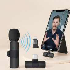 Петличний бездротовий мікрофон K9 Wireless Lavalier Microphone з адаптером Lightning Type-C