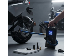 Портативний компресор для шин з LED-дисплеєм, функцією Power Bank і ліхтариком 6000 мА·год