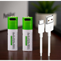 Комплект батарейок AA 2 штуки з USB Type-C роз'ємом 1.5 В 2600 мВт