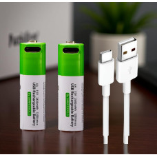 Комплект батарейок AA 2 штуки з USB Type-C роз'ємом 1.5 В 2600 мВт