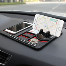 Нескользящий коврик-органайзер 4в1 для авто с держателем телефона и табличкой номера