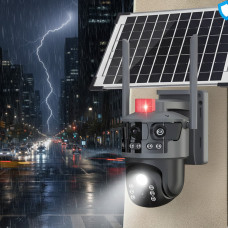 Уличная поворотная IP-камера 4G PT 360° 12 Мп с солнечной панелью 600 Вт