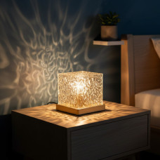 Ночник Куб 13х13 см с эффектом водяной волны многоцветный с дистанционным управлением