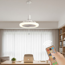 Подвесная лампа-вентилятор LED в патрон Е27 с пультом, 3 режима света и вентиляции