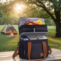 Переносная изотермическая сумка-холодильник для продуктов с удобным плечевым ремнём