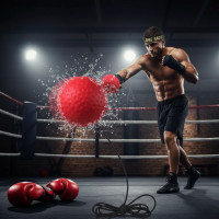 Тренажер мяч для бокса Fight Ball Файт Болл, мячик на резинке, Тренажер эспандер повязка на голову с мячиком