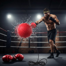 Тренажер мяч для бокса Fight Ball Файт Болл, мячик на резинке, Тренажер эспандер повязка на голову с мячиком