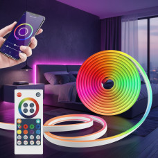 Силиконовая светодиодная гибкая лента 2 м RGB, силикон, 12V, декоративная, с Wi-Fi синхронизацией музыки