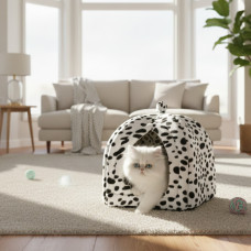 Мягкий домик для собак и кошек Pet Hut White домашняя будка / Лежанка для животных 40х35х35 см