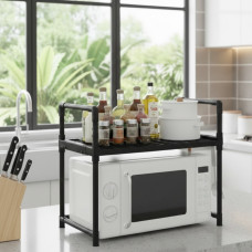 Кухонная полка-органайзер с крючками под микроволновку настольная