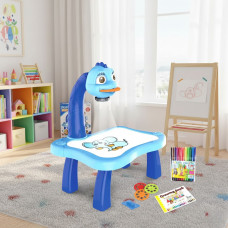 Детский обучающий светодиодный проектор для рисования Projector Painting c фломастерами и столиком