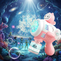 Автоматична машинка мильних бульбашок Bubble Maker з підсвіткою й акумулятором для дітей