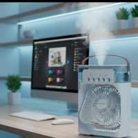 Мини-кондиционер-увлажнитель воздуха AIR COOLER FAN 4 в 1 с емкостью 600 мл и LED подсветкой