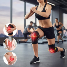 Еластичний турмаліновий бандаж FZ-79 для колін підтримання та зігрівання суглобів