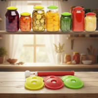 Вакуумные крышки для консервирования 9 штук с насосом Система вакуумного консервирования