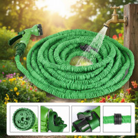 Шланг садовый для полива  Magic Hose саморастягивающийся с водным распылителем 7 режимов 75 м