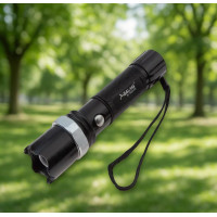 Ліхтар компактний 8626-XPE, ЗП 220V/12V, 1х18650/3хААА, zoom алюминиевый