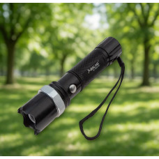 Ліхтар компактний 8626-XPE, ЗП 220V/12V, 1х18650/3хААА, zoom алюминиевый