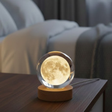 3D ночник «Луна» с LED подсветкой и USB декоративное и ночное освещение