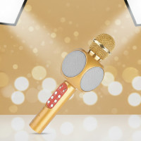 Микрофон караоке WSTER WS-1816 - микрофон с cветомузыкой слотом USB и FM тюнером беспроводной Bluetooth