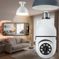 Беспроводная панорамная IP Wi-Fi камера видеонаблюдения в патрон L1 E27 3120S-DPXY 2MP для дома и улицы