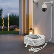 Готовый комбинированный кабель RJ45 с DC длиной 10 метров, медный, предназначен для систем видеонаблюдения