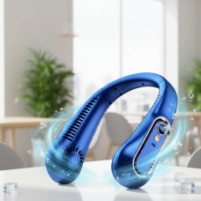 Портативный вентилятор на шею с LED индикатором и 5 режимами обдува аккумуляторный 2000 мАч