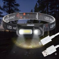 Аккумуляторный налобный фонарь 1804-XPE+COB с COB и XPE светодиодами, влагозащитой и 3 режимами