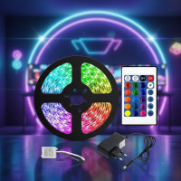 Комплект Светодиодная лента LED многоцветная 3528 RGB комплект 5м с пультом