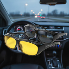 Антибликовые очки HD Vision комплект для водителей Набор 2в1