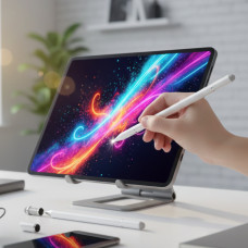 Универсальный магнитный стилус XO ST-10 3в1 для Android, Windows и iOS, белый