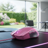 Комп'ютерна дротова ігрова миша Lancead Tournament Edition Pink з підсвіткою Рожева
